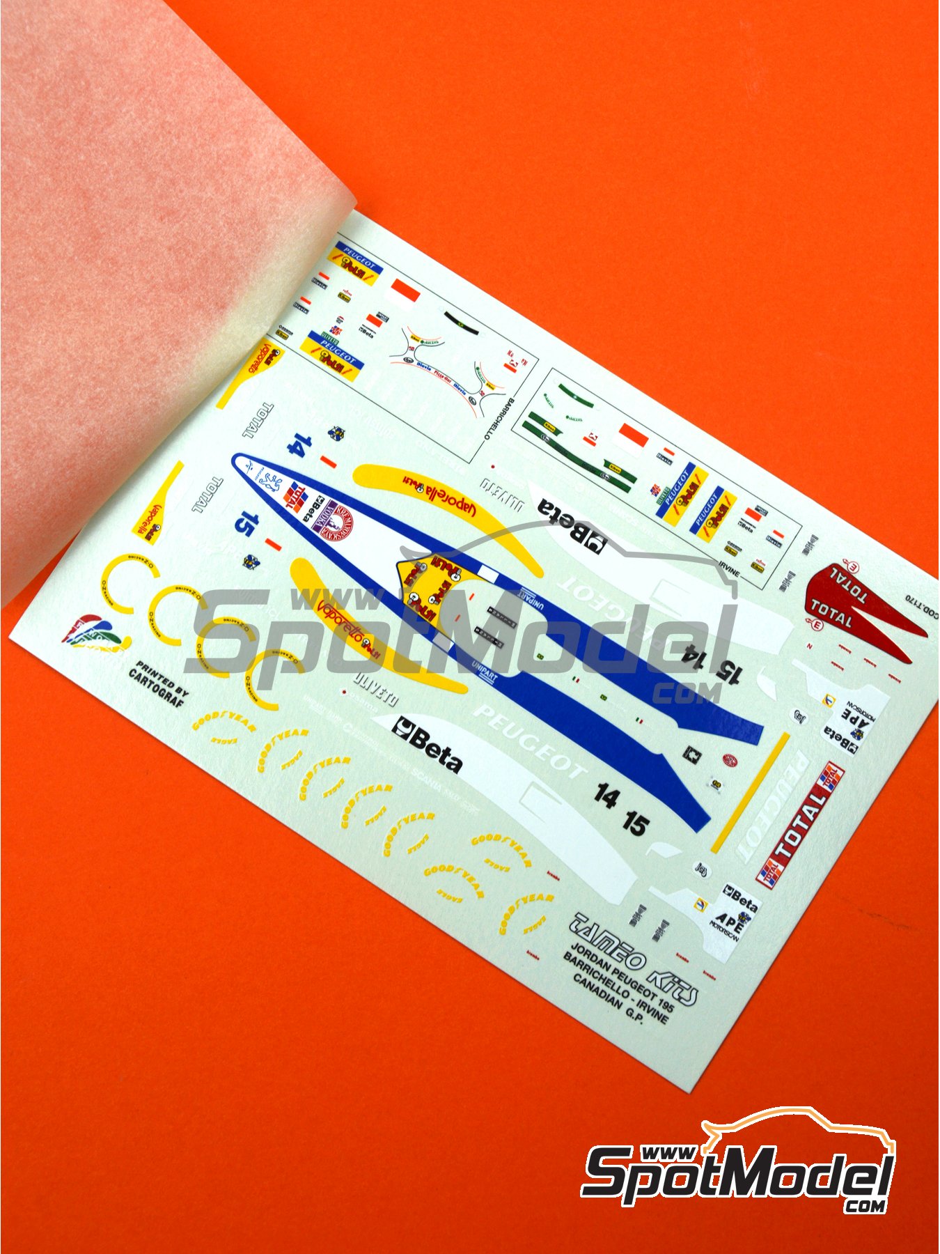 Tameo Kits DK199: Marking / livery 1/43 scale - Jordan Peugeot 195